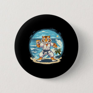Cute Karate Tiger Jiu-Jitsu Kickboxing Taekwondo 6 Cm Round Badge