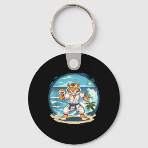 Cute Karate Tiger Jiu-Jitsu Kickboxing Taekwondo Key Ring