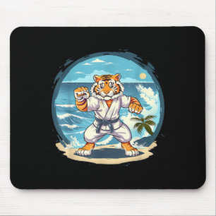 Cute Karate Tiger Jiu-Jitsu Kickboxing Taekwondo Mouse Mat