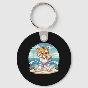 Cute Karate Tiger Kickboxing Taekwondo Jiu-Jitsu Key Ring