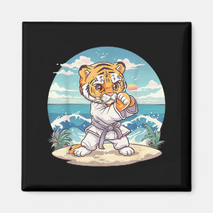 Cute Karate Tiger Kickboxing Taekwondo Jiu-Jitsu Magnet