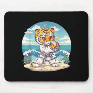 Cute Karate Tiger Kickboxing Taekwondo Jiu-Jitsu Mouse Mat