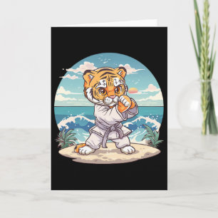 Cute Karate Tiger Kickboxing Taekwondo Jiu-jitsu T Card