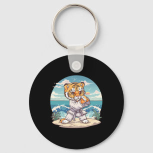 Cute Karate Tiger Kickboxing Taekwondo Jiu-jitsu T Key Ring