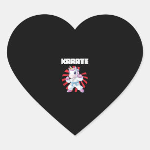 Cute Karate Unicorn Karate Japanese Martial Arts T Heart Sticker