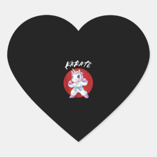 Cute Karate Unicorn Tank Top Heart Sticker