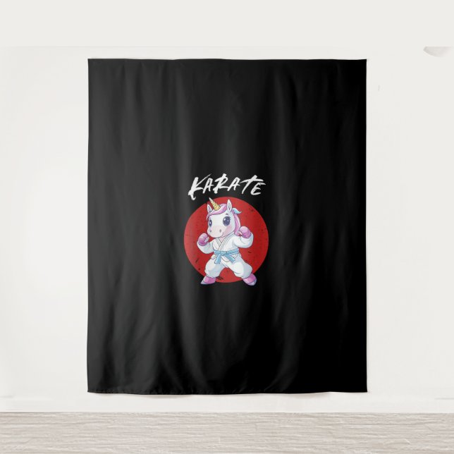 Cute Karate Unicorn Tank Top Tapestry (Front)