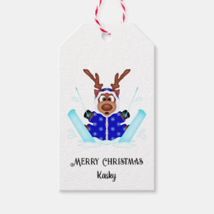 Cute Kasky Christmas Reindeer Festive Holiday Deer Gift Tags
