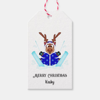 Cute Kasky Christmas Reindeer Festive Holiday Deer Gift Tags