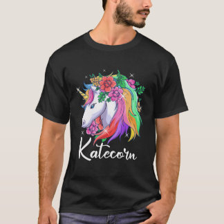 Cute Katecorn Personalised Name Unicorn Kate T-Shirt