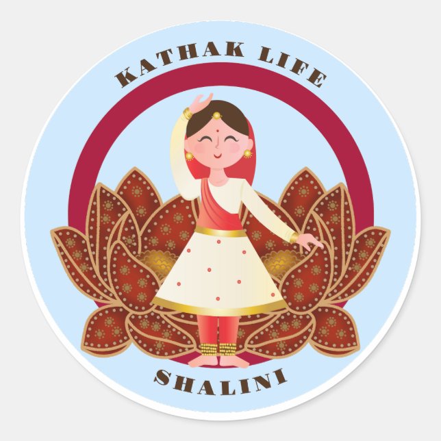 Cute Kathak Dance Sticker (Front)