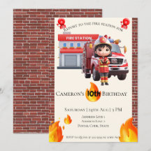 Cute Kawai Fire fighter Girl Theme Birthday 