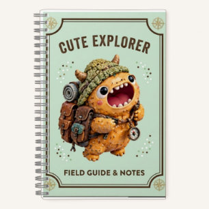 Cute Kawaii 3D Clay Monster Explorer Camping Noteb Notebook