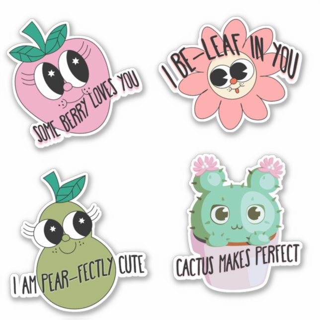 Cute Kawaii Affirmation Sticker Pack  (Front)