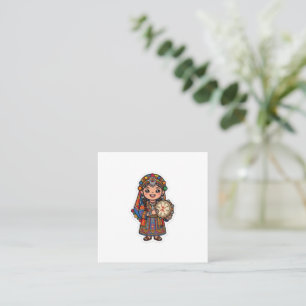 Cute Kawaii Amazigh Ber Square Business Card