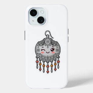 Cute Kawaii Amazigh Moroccan Silver Earring Cultur iPhone 15 Case