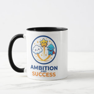 Cute Kawaii Ambition and Success Illustration Mug