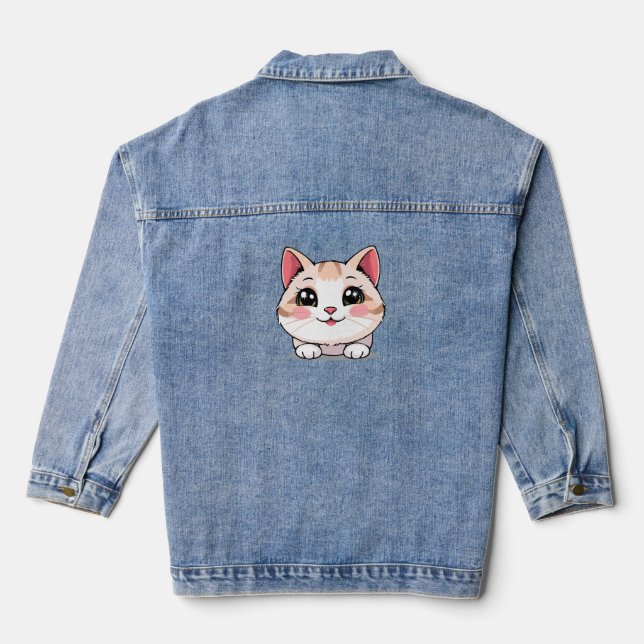 Cute Kawaii Animal  Denim Jacket (Back)