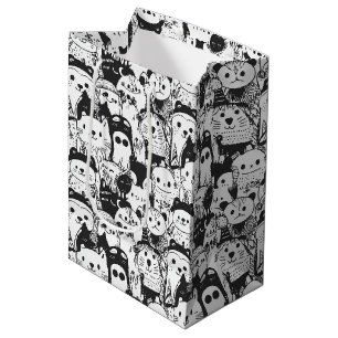 Cute Kawaii Animal Doodle Pattern (1) Medium Gift Bag