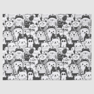 Cute Kawaii Animal Doodle Pattern (1) Tissue Paper