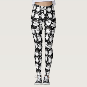 Cute Kawaii Animal Doodle Pattern (3) Leggings