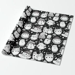 Cute Kawaii Animal Doodle Pattern (3) Wrapping Paper