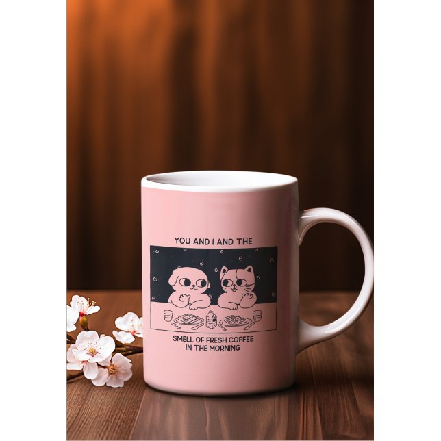 Cute Kawaii Animal-Themed Romantic  Coffee Mug (Creator Uploaded)