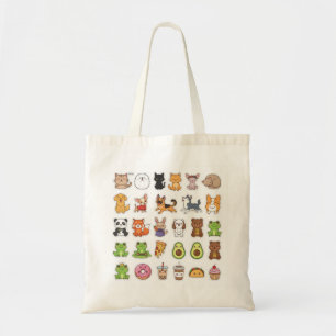 Cute Kawaii Animal Tote Bag – Cartoon Pets & Food