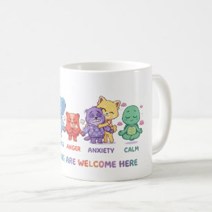 Cute Kawaii Animals Mental Health Emotions & Feeli Coffee Mug