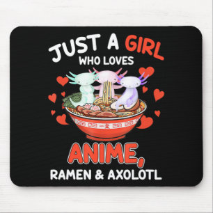 Cute Kawaii Anime Axolotl Japanese Ramen Noodles G Mouse Mat