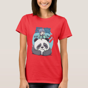 Cute Kawaii Anime Girl Panda Nap Time T-Shirt