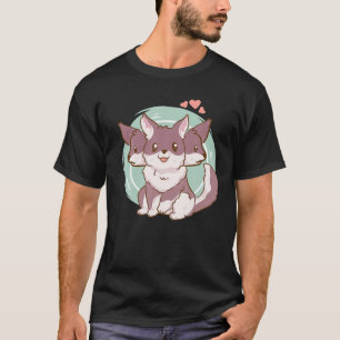 Cute Kawaii Anime Three Headed Fox Foxes Aesthetic T-Shirt