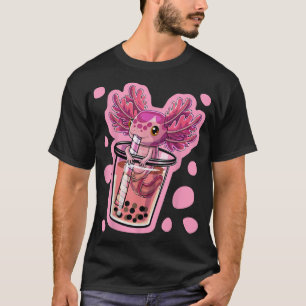 Cute Kawaii Aolotl Bubble Tea Japanese Anime Women T-Shirt