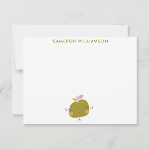 Cute Kawaii Apple Fruit Personalised Stationery Card