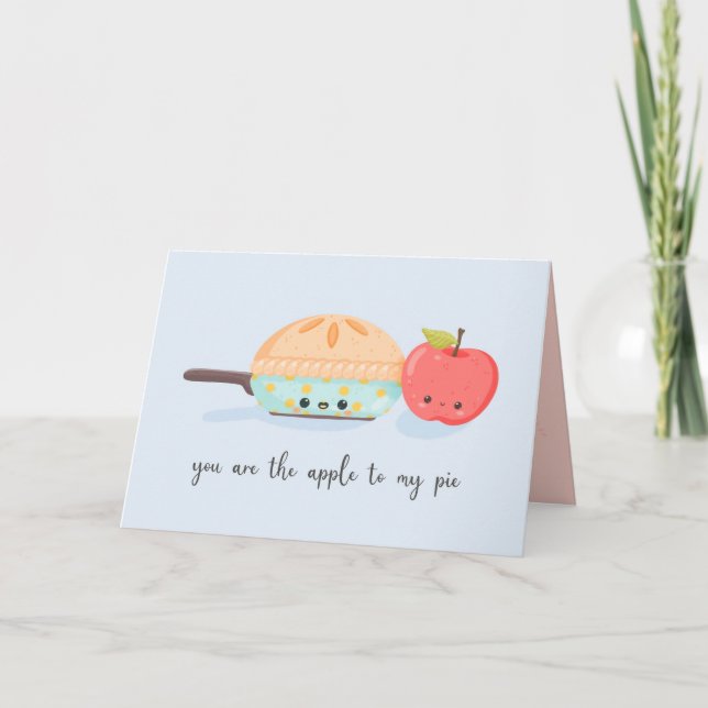 Cute kawaii apple pie love greeting card (Front)