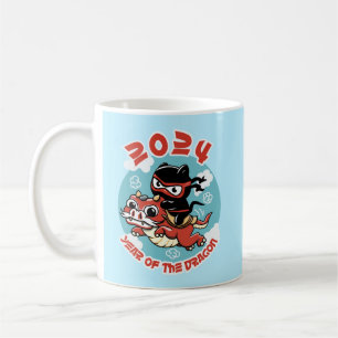 Cute Kawaii Art   2024 Year Of The Dragon Coffee Mug