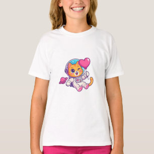 Cute Kawaii Astronaut Cat Floating in Space T-Shirt