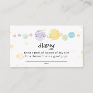 Cute Kawaii Astronomy Baby Shower Diaper Raffle Enclosure Card
