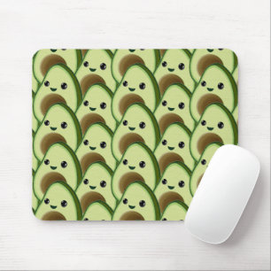 Cute Kawaii Avocado All Over Drawing Mouse Mat