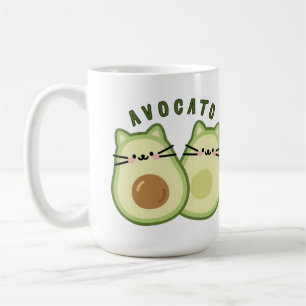 Cute Kawaii Avocado Cat Mashup Coffee Mug