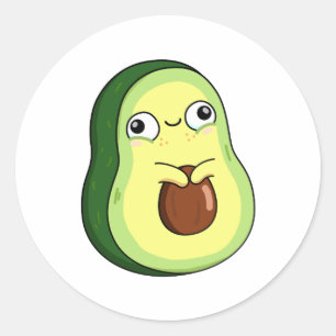 Cute Kawaii Avocado Classic Round Sticker