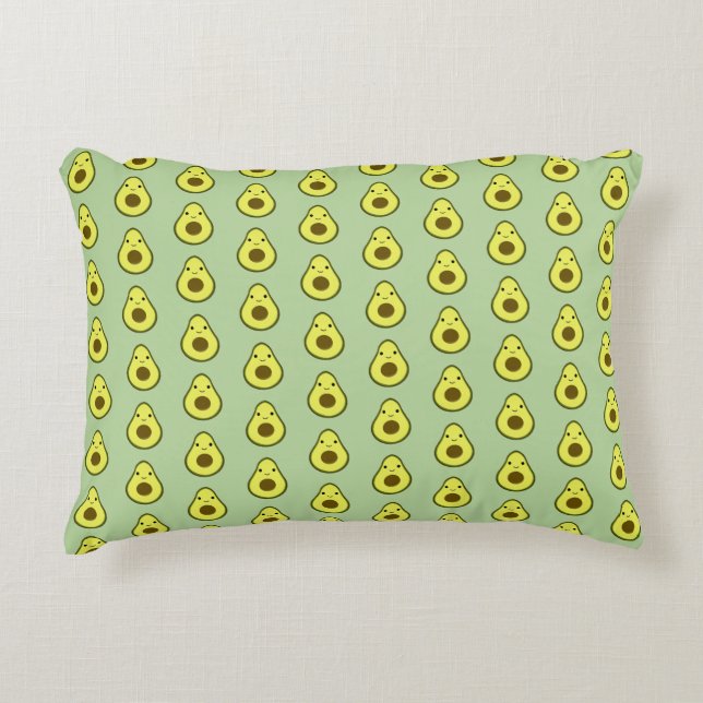 Cute Kawaii Avocado Decorative Cushion (Front)