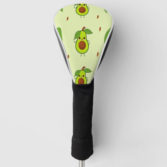 Cute kawaii avocado golf head cover (Front)