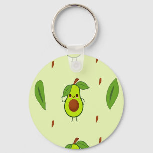 Cute kawaii avocado key ring