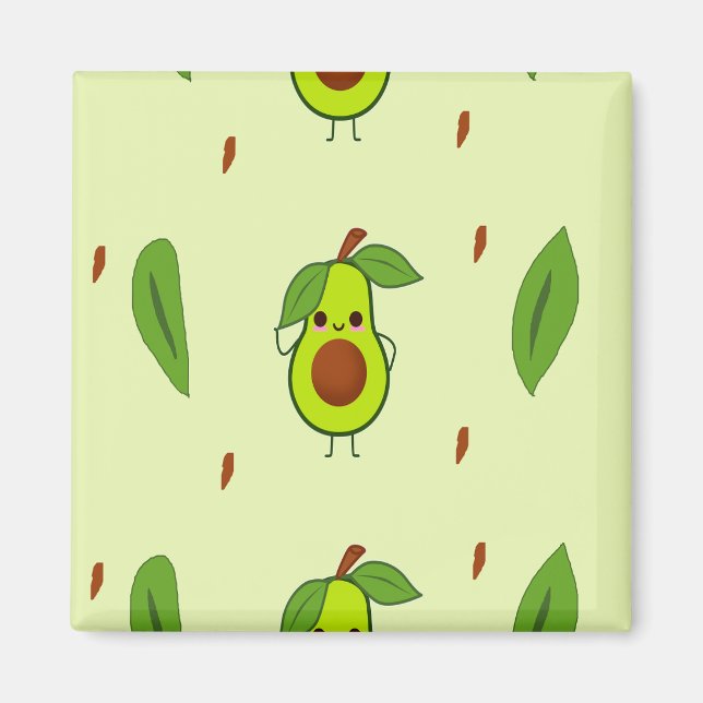 Cute kawaii avocado magnet (Front)