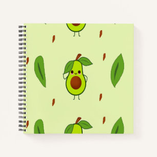 Cute kawaii avocado notebook