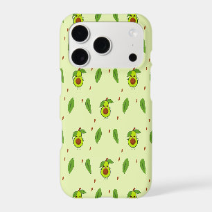 Cute kawaii avocado on green