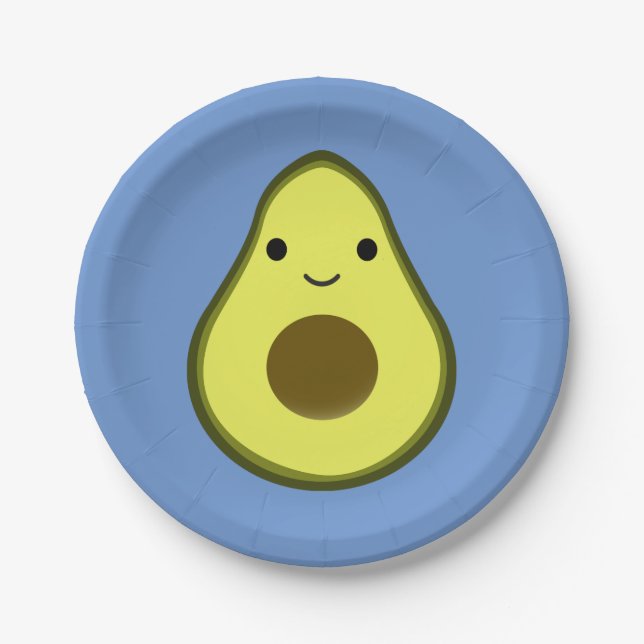 Cute Kawaii Avocado Paper Plate (Front)