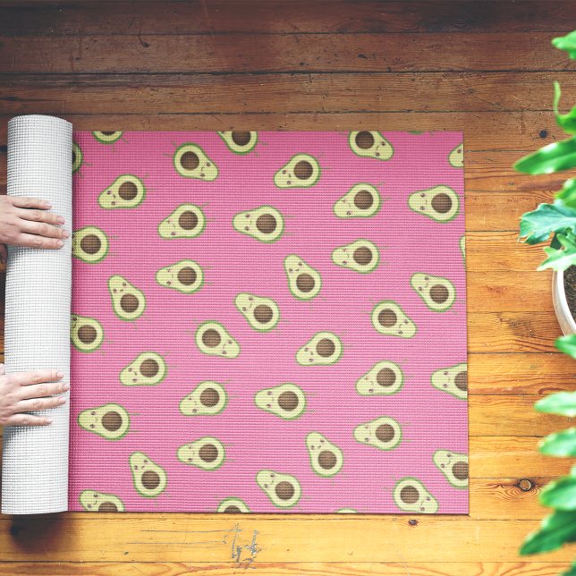 Cute Kawaii Avocado Pattern Yoga Mat (Creator Uploaded)
