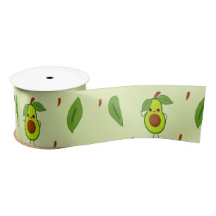 Cute kawaii avocado satin ribbon